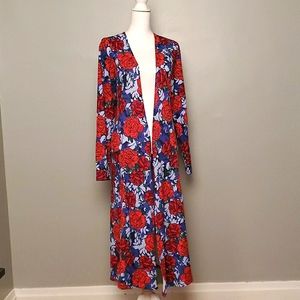 LuLaRoe Rose Pattern Sarah Cardigan Duster XL